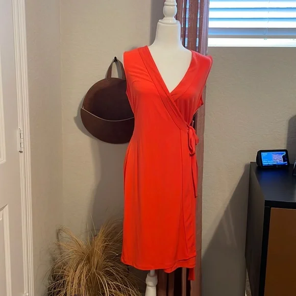 anne klein orange dress Anne Klein Bold Orange Dress